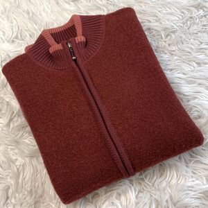 CABELA’S wool/cotton full zip sweater jacket pockets mock neck Large